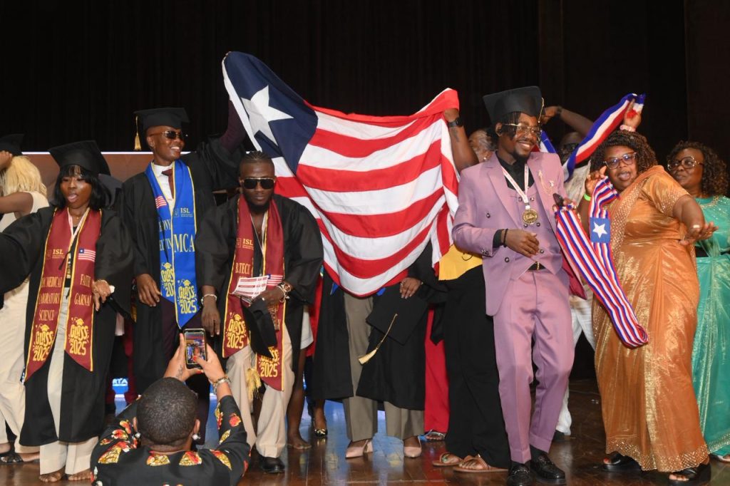 Liberian students celebrating